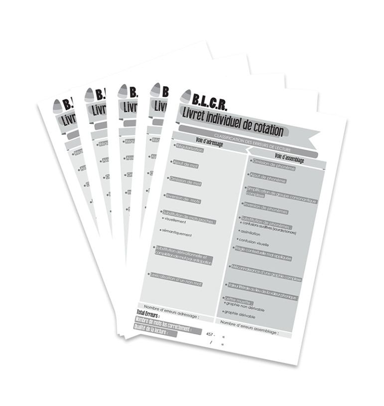 BLCR - Livret individuel de cotation (Lot de 5)