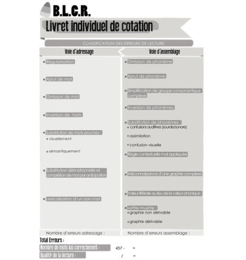 B.L.C.R. - Batterie de Lecture et de Compréhension de Récit - CE2, CM1 et CM2