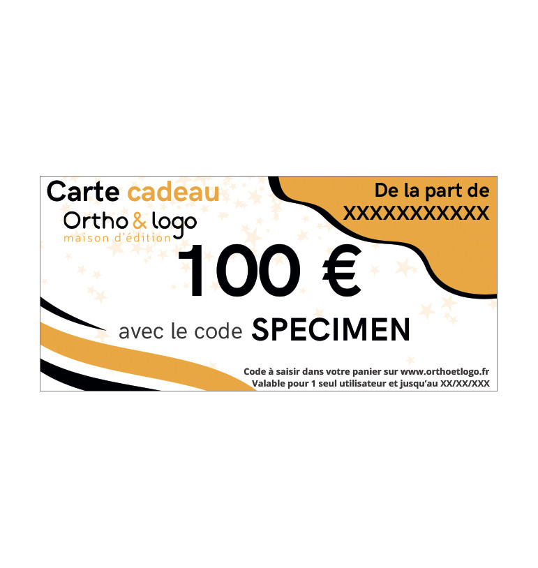 Carte cadeau 100€ - Ortho & logo